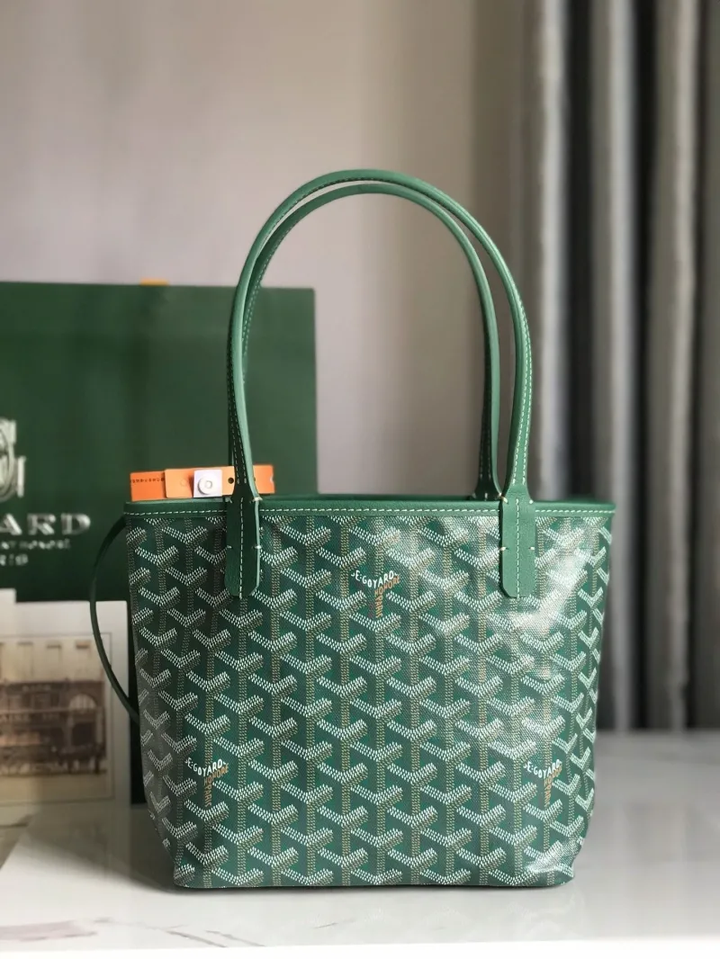 Goyard Green Tote Shopping Bag with Pouch - Image 3