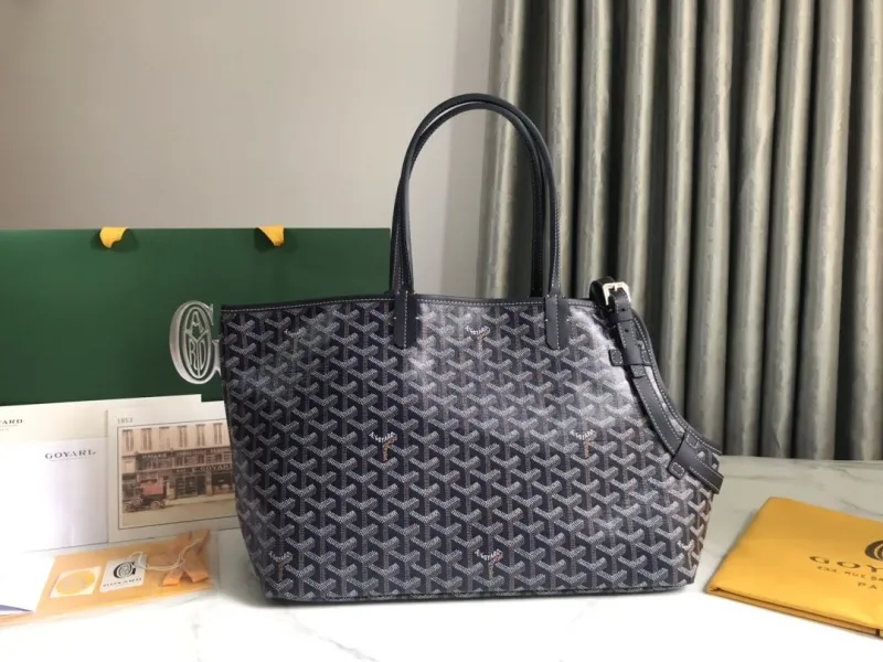 Alternative view of Goyard Dark Navy Tote Shopping Bag