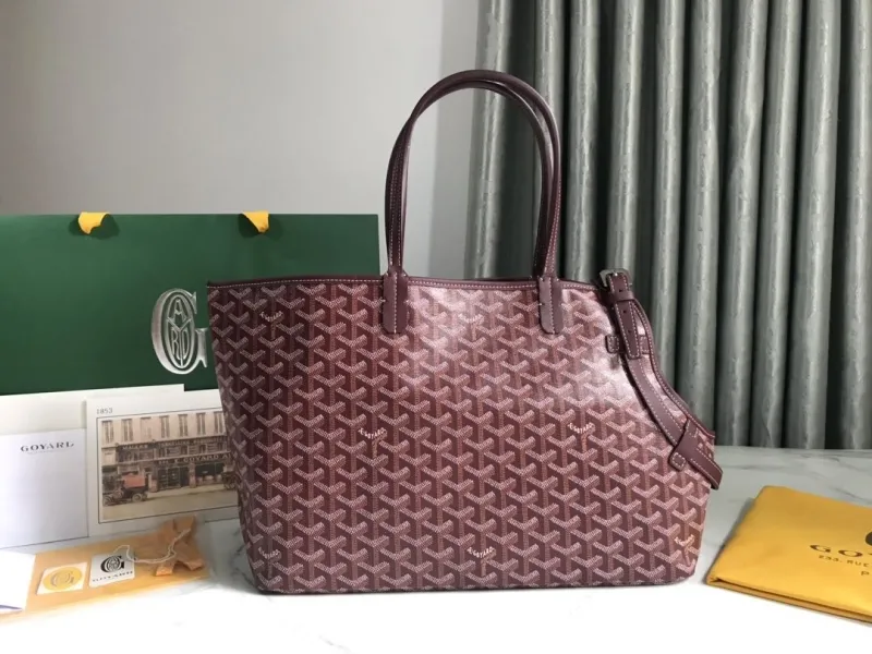 Alternative view of Goyard Burgundy Tote Bag 139