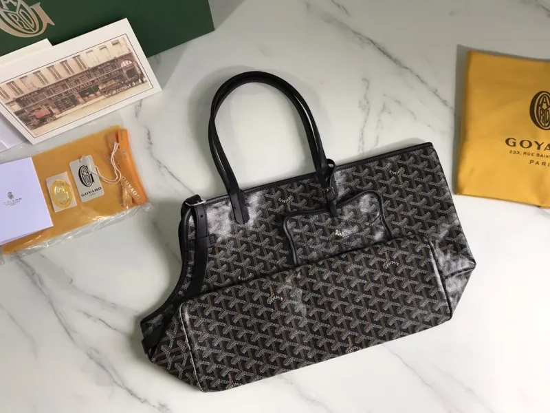 Goyard Black Pet Carrier Tote Bag - Image 8