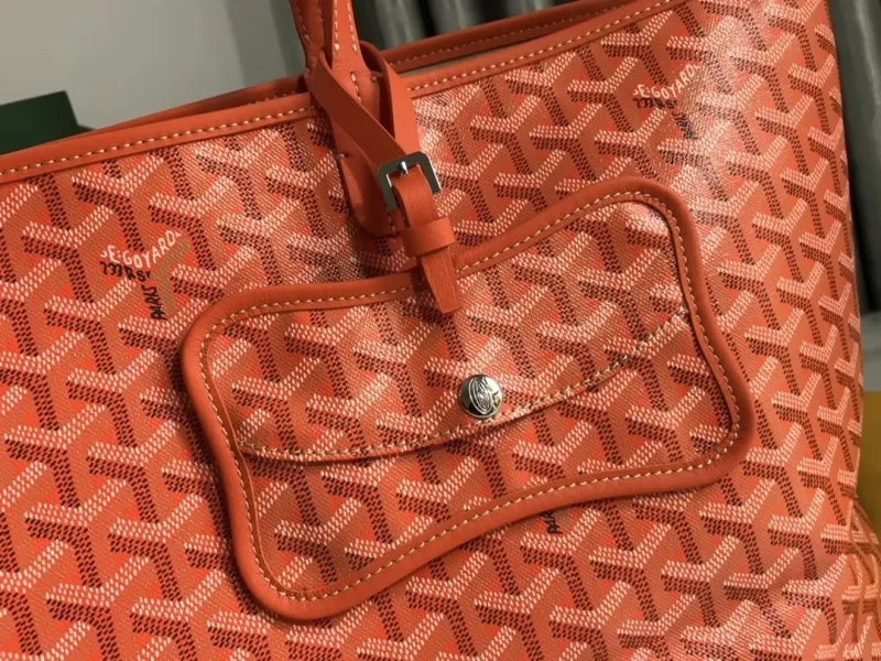 Goyard Orange Pet Carrier Tote Bag - Image 4