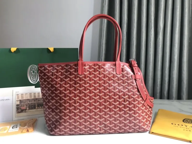 Goyard Red Tote Bag Designer Shopping Bag - Image 3