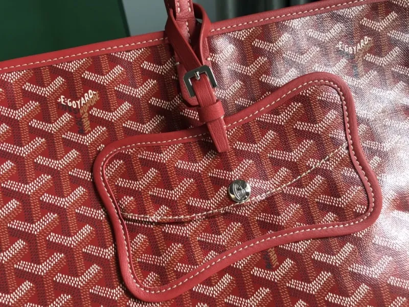 Goyard Red Tote Bag Designer Shopping Bag - Image 6