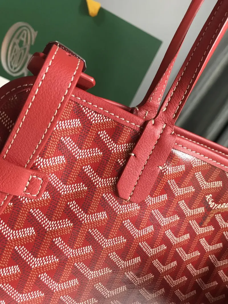 Goyard Red Tote Bag Designer Shopping Bag - Image 8
