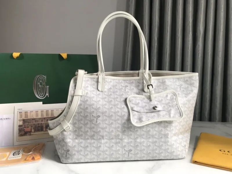 Goyard White Luxury Tote Shopping Bag 144