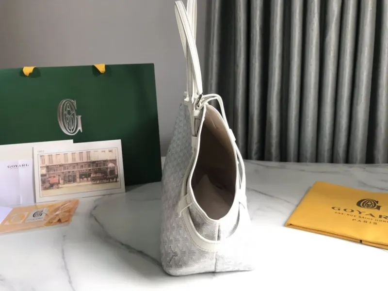 Alternative view of Goyard White Luxury Tote Shopping Bag 144