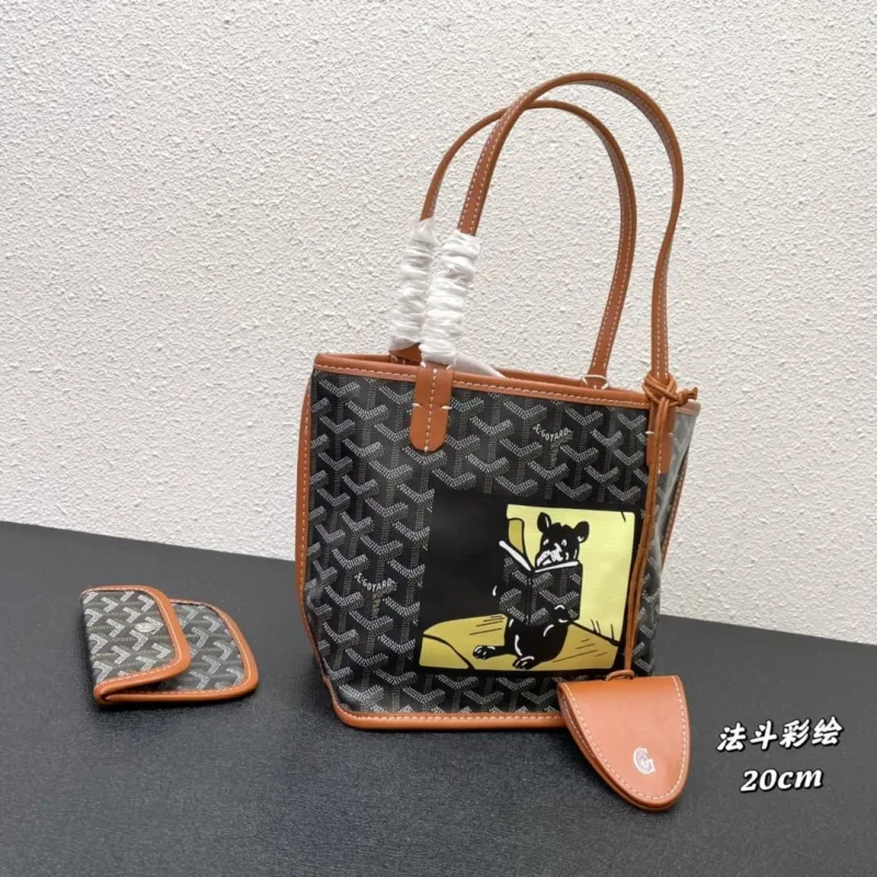 Goyard French Bulldog Print Tote Bag 20cm - Image 3