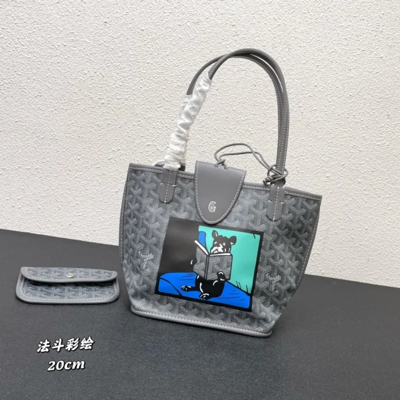 Goyard Gray French Bulldog Print Tote Bag 20cm