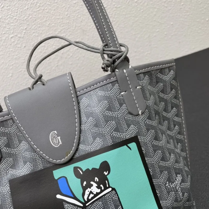 Goyard Gray French Bulldog Print Tote Bag 20cm - Image 4
