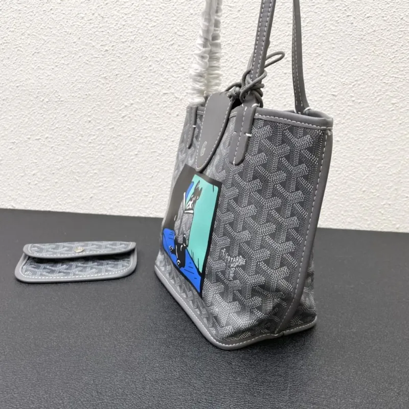 Goyard Gray French Bulldog Print Tote Bag 20cm - Image 6