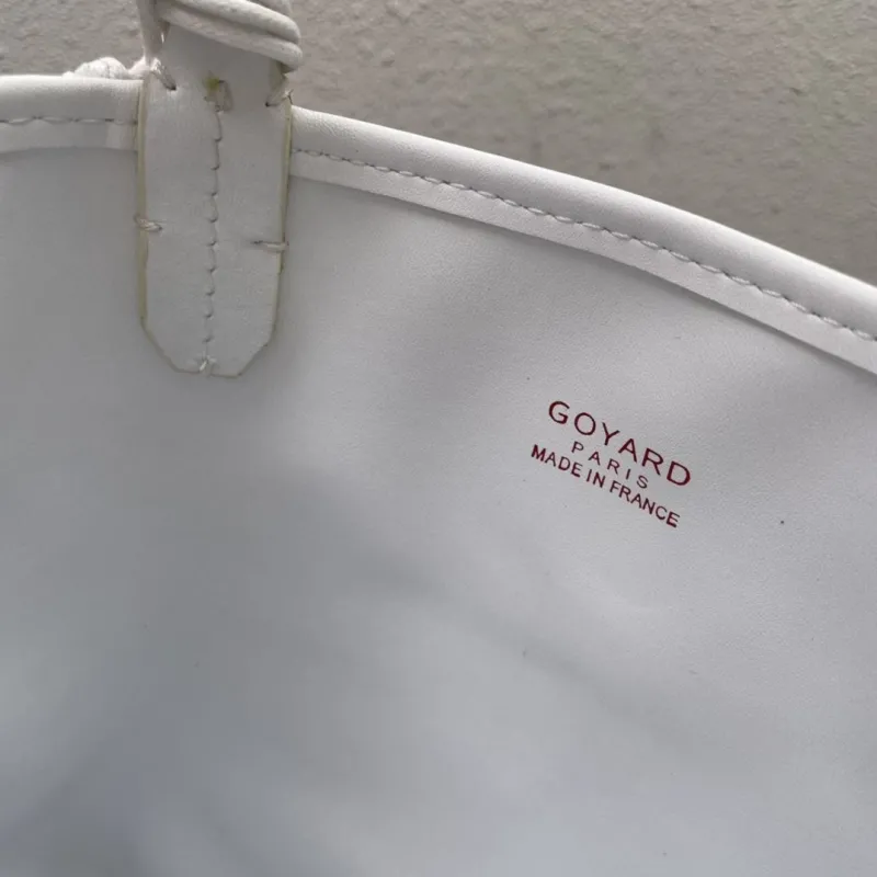 Goyard White French Bulldog Print Tote Bag 20cm - Image 8