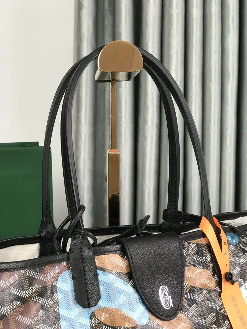 Goyard 154 Black Blue Pattern Tote Bag - Image 4