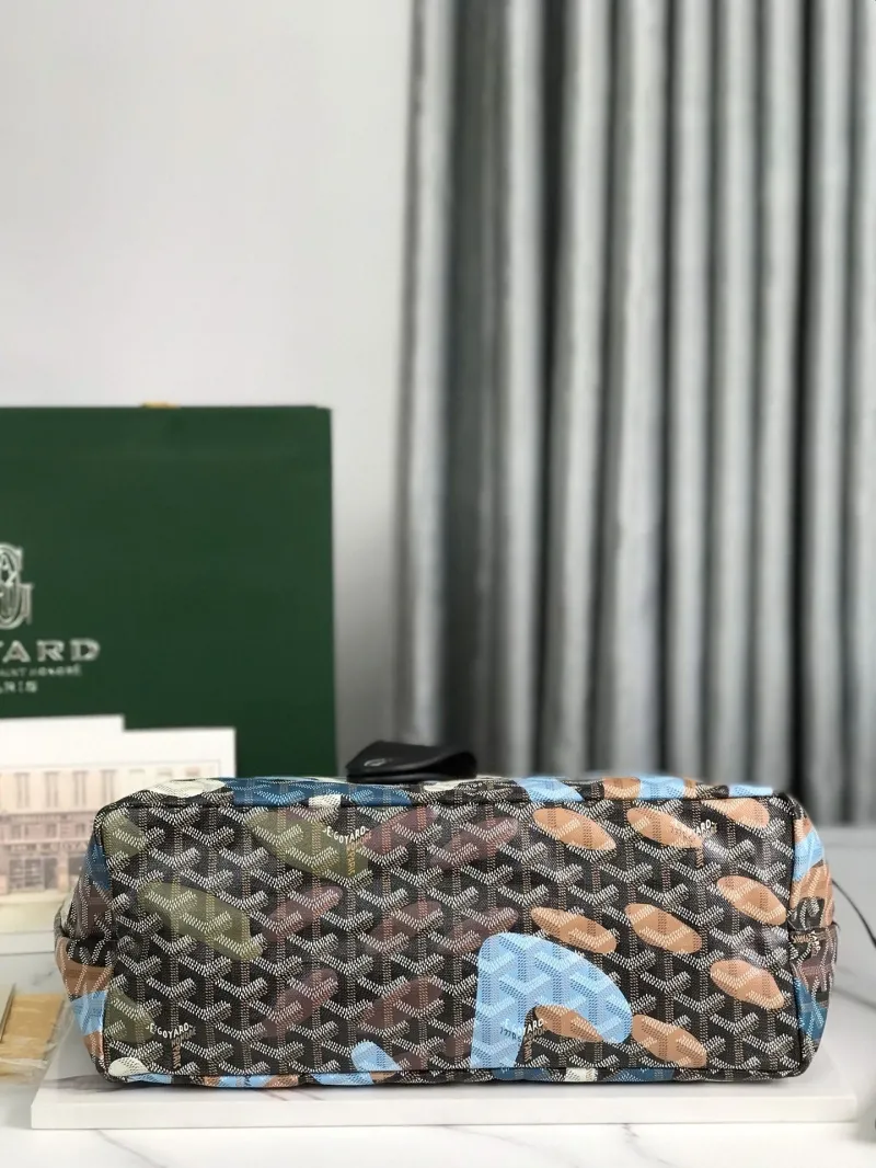 Goyard 154 Black Blue Pattern Tote Bag - Image 6