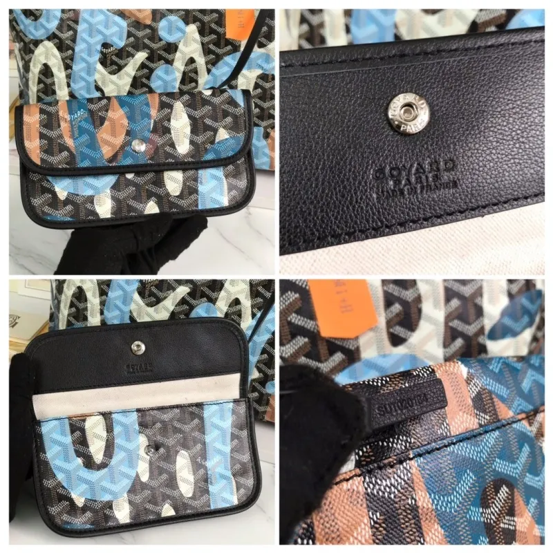 Goyard 154 Black Blue Pattern Tote Bag - Image 8
