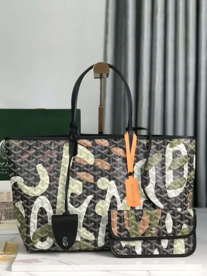 Goyard Camouflage Tote Bag with Small Pouch