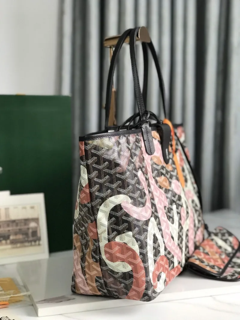 Alternative view of Goyard 156 Black Pink Tote Shopping Bag