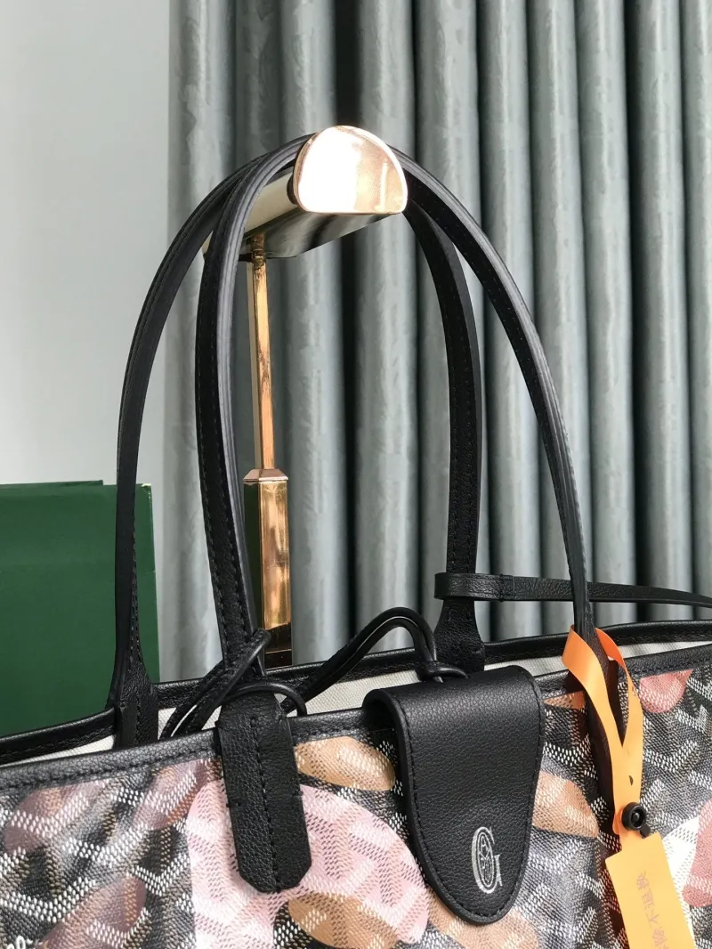 Goyard 156 Black Pink Tote Shopping Bag - Image 4