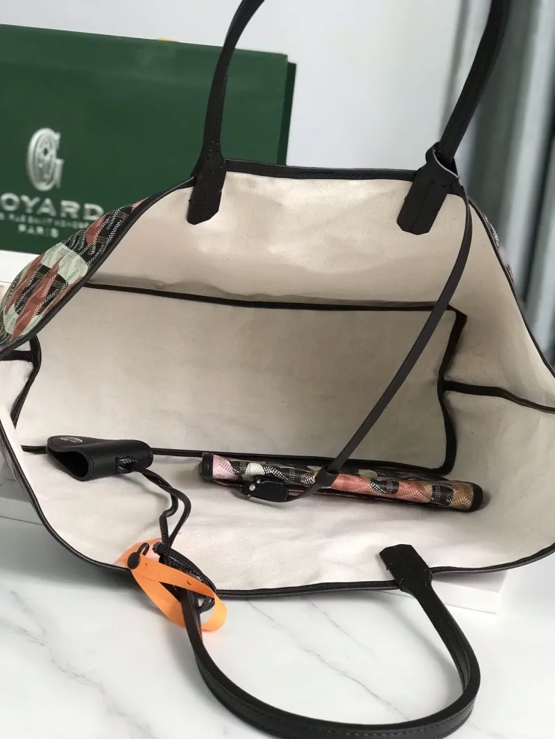 Goyard 156 Black Pink Tote Shopping Bag - Image 8