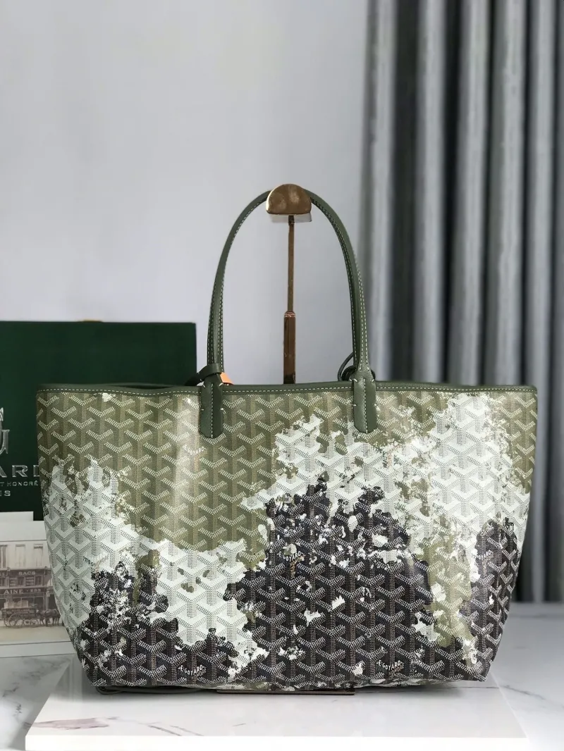 Goyard Olive Green Tote Bag with Pouch 157 - Image 3