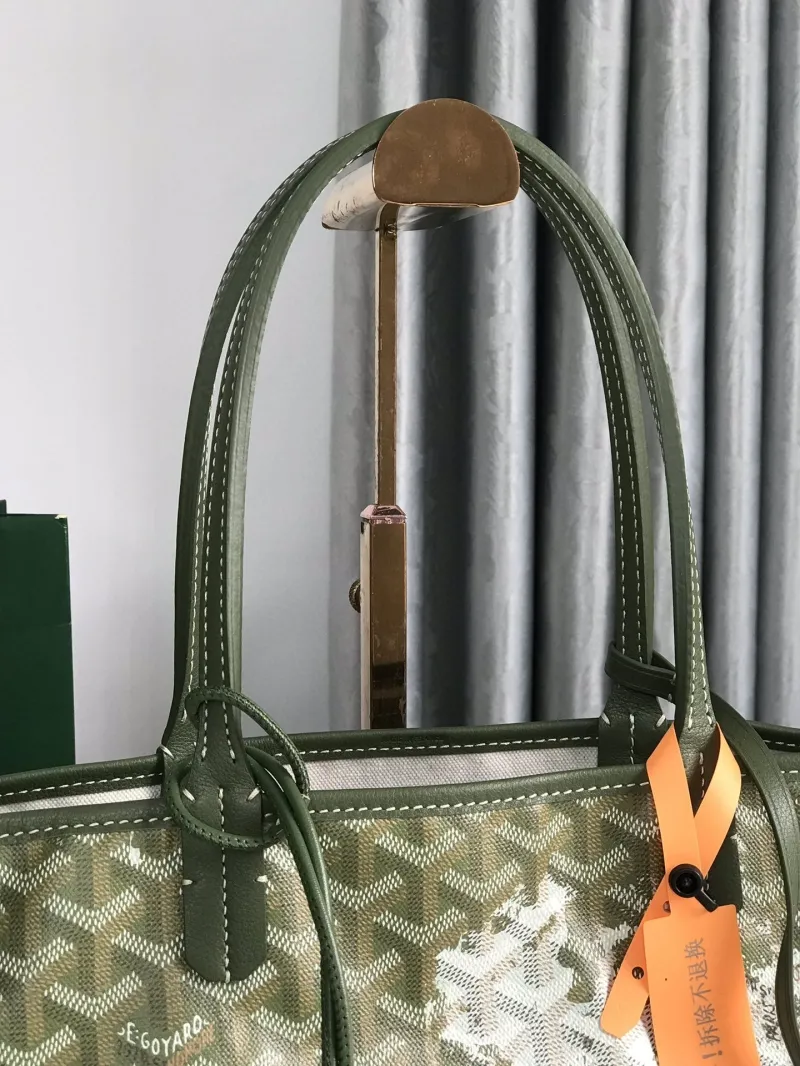 Goyard Olive Green Tote Bag with Pouch 157 - Image 5