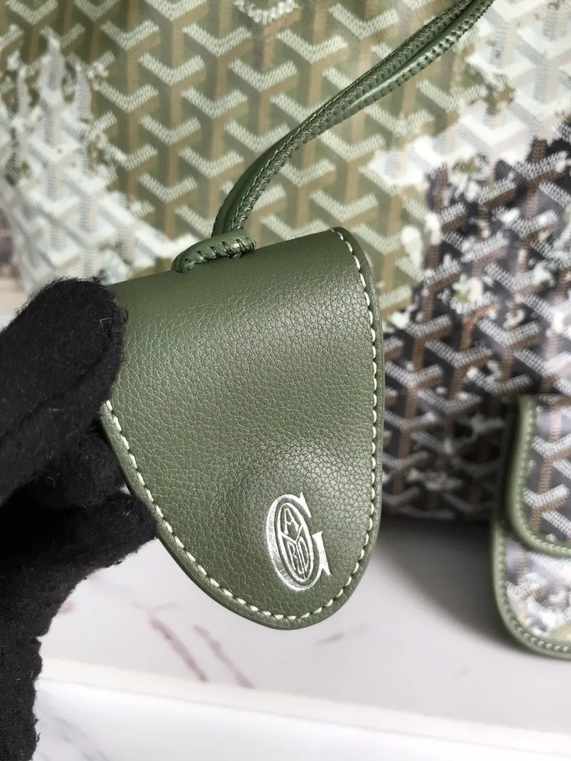 Goyard Olive Green Tote Bag with Pouch 157 - Image 6
