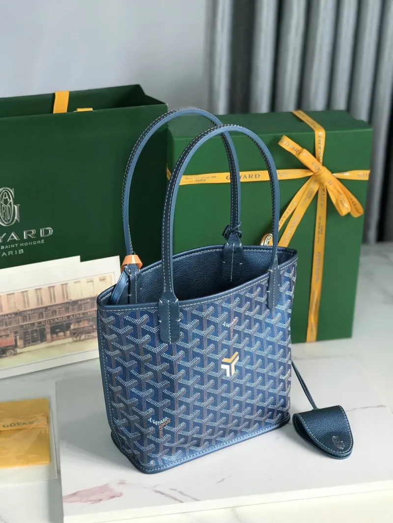 Goyard Blue Tote Shopping Bag - Image 4