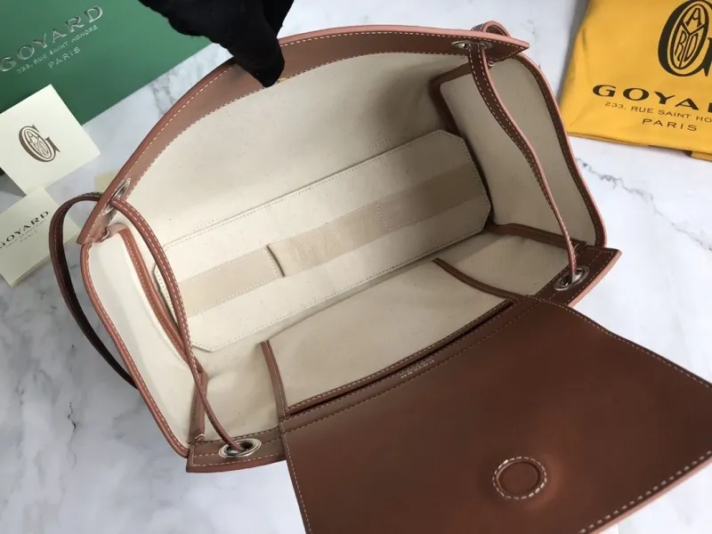 Goyard 165 Brown Trim Tote Shopping Bag - Image 8