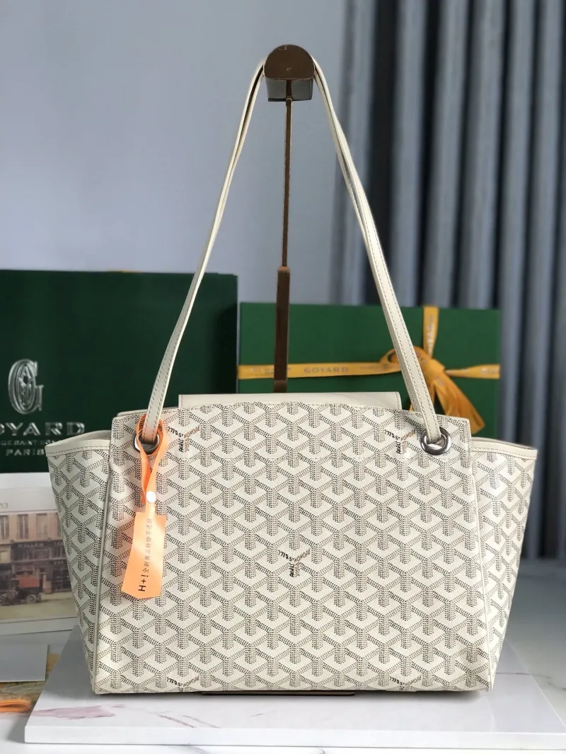 Goyard Cream Tote Shopping Bag - Image 3