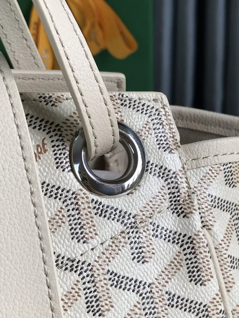 Goyard Cream Tote Shopping Bag - Image 4