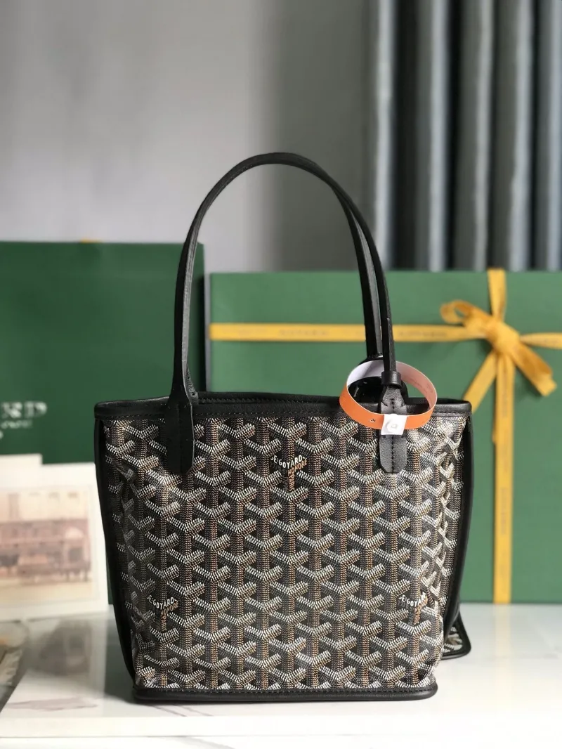 Goyard Black Mini Tote Bag With French Bulldog Print - Image 3