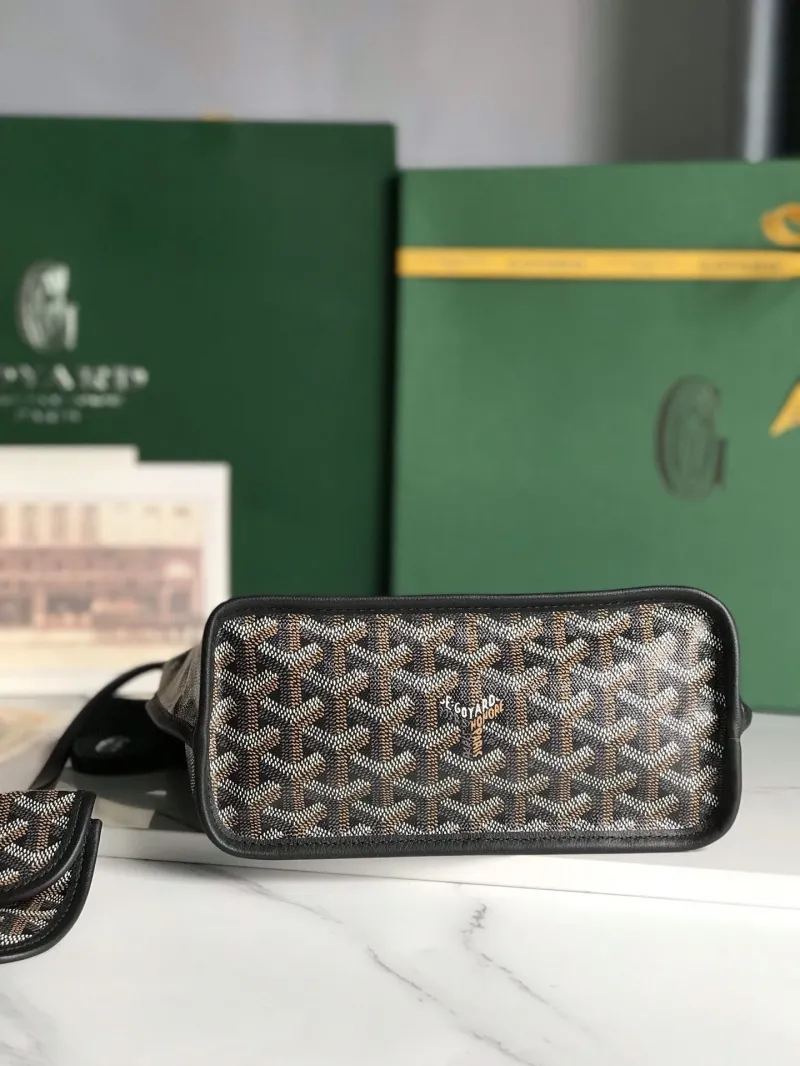 Goyard Black Mini Tote Bag With French Bulldog Print - Image 4