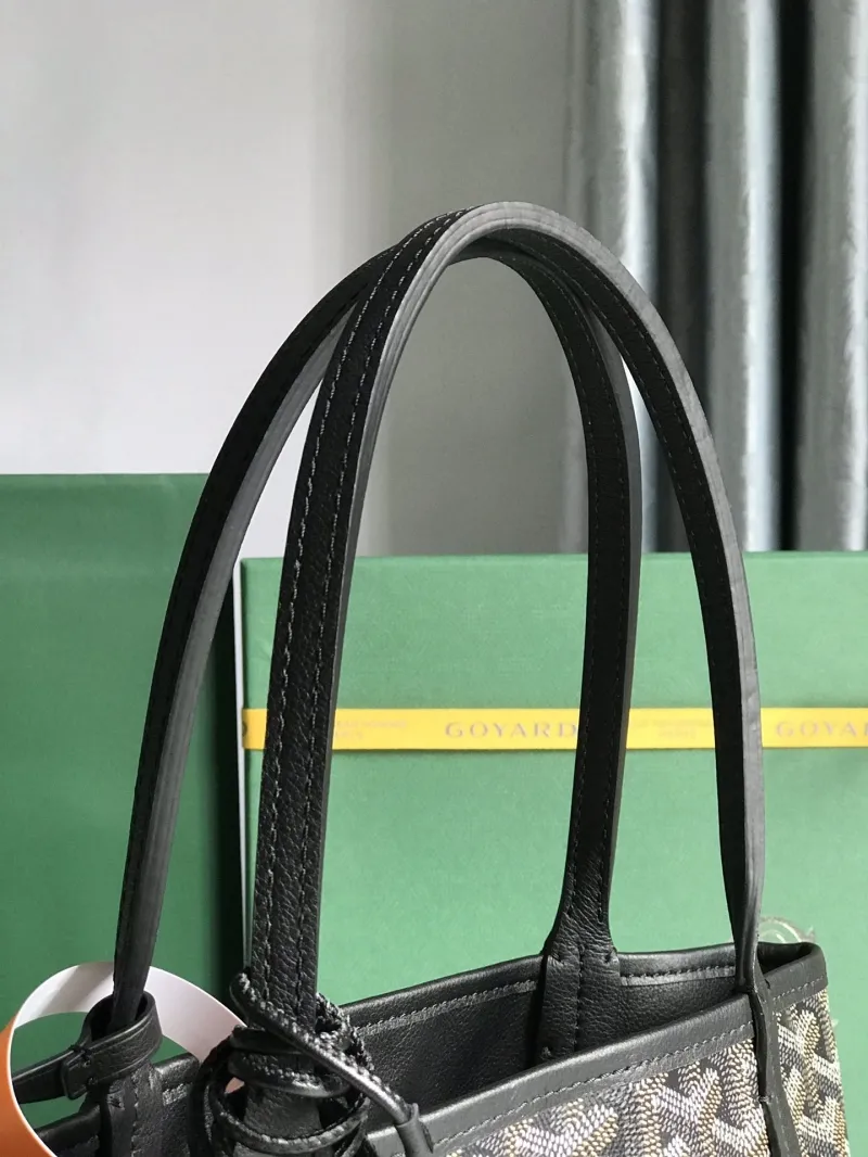Goyard Black Mini Tote Bag With French Bulldog Print - Image 7