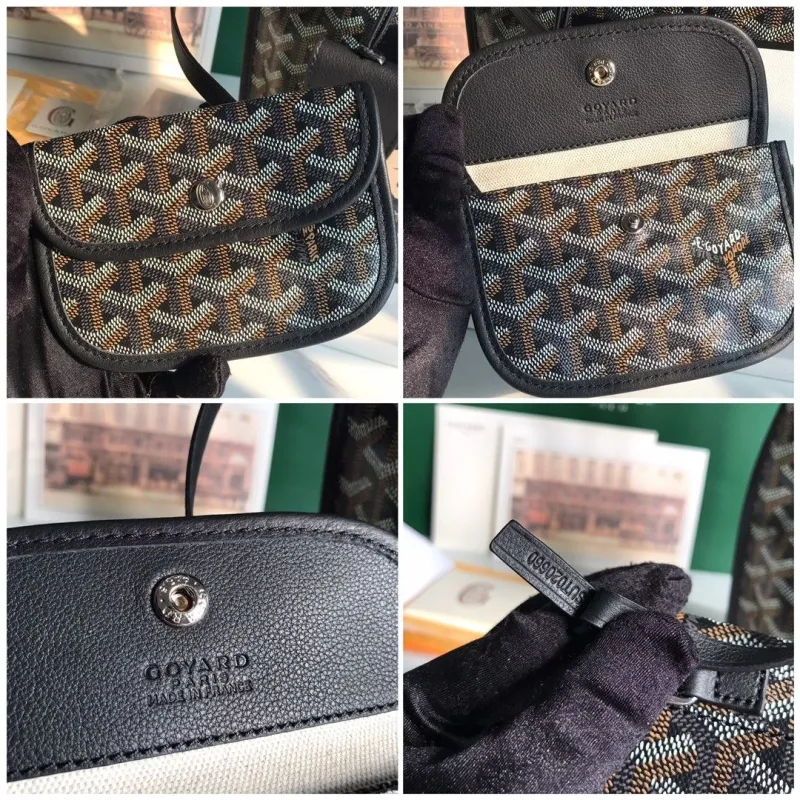 Goyard Black Mini Tote Bag With French Bulldog Print - Image 9