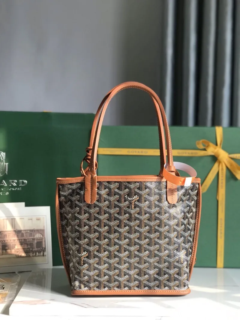Goyard Shopping Tote Bag Black Tan - Image 3