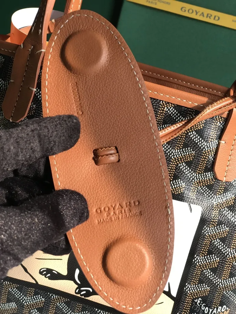 Goyard Shopping Tote Bag Black Tan - Image 7
