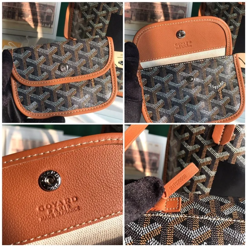 Goyard Shopping Tote Bag Black Tan - Image 9
