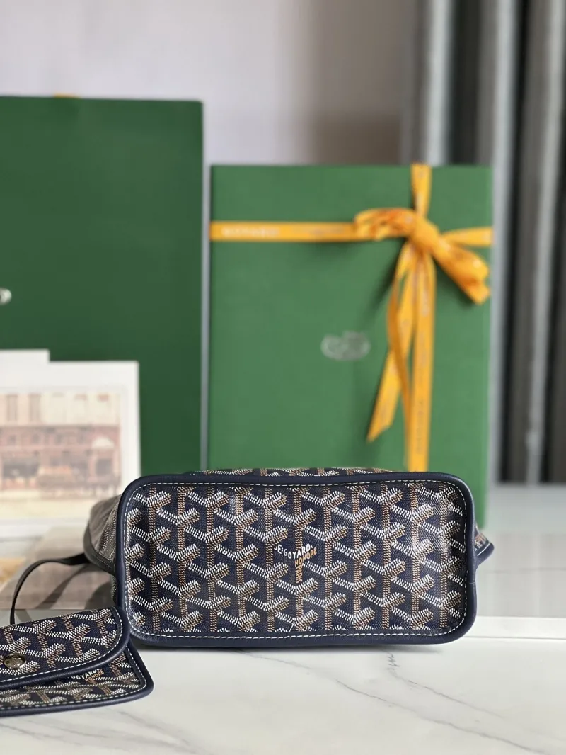 Goyard Navy Shopping Tote Bag with Dog Print - Image 4
