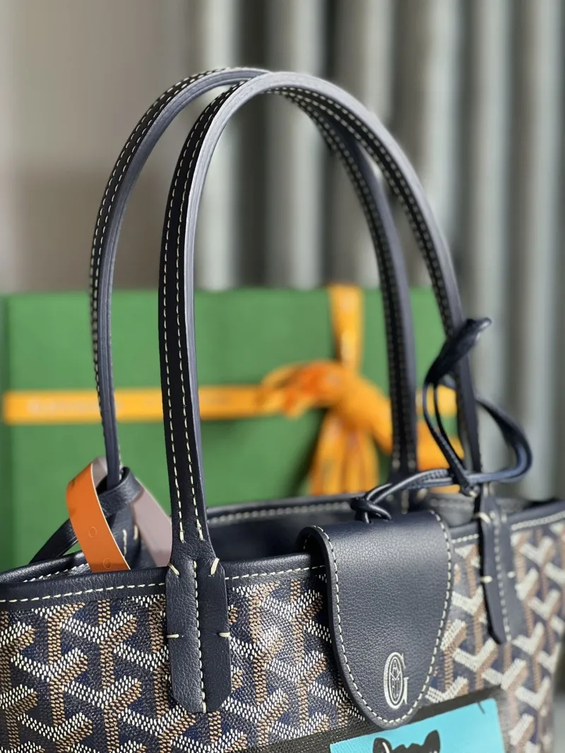 Goyard Navy Shopping Tote Bag with Dog Print - Image 5