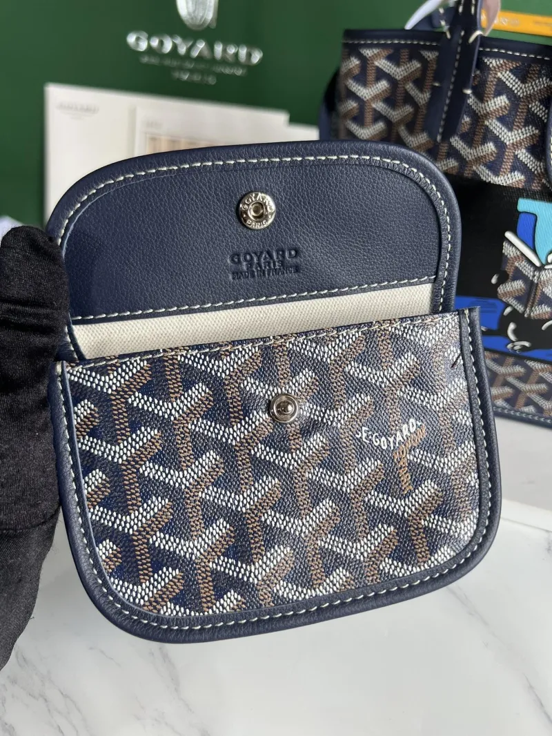 Goyard Navy Shopping Tote Bag with Dog Print - Image 8