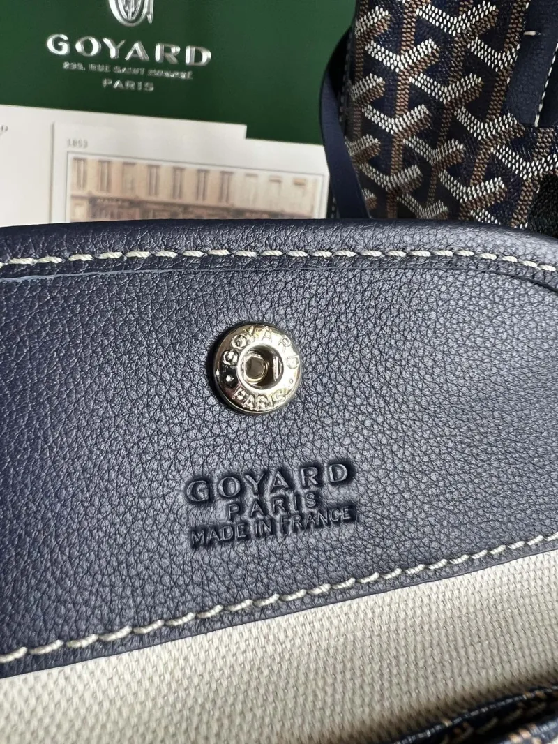 Goyard Navy Shopping Tote Bag with Dog Print - Image 9