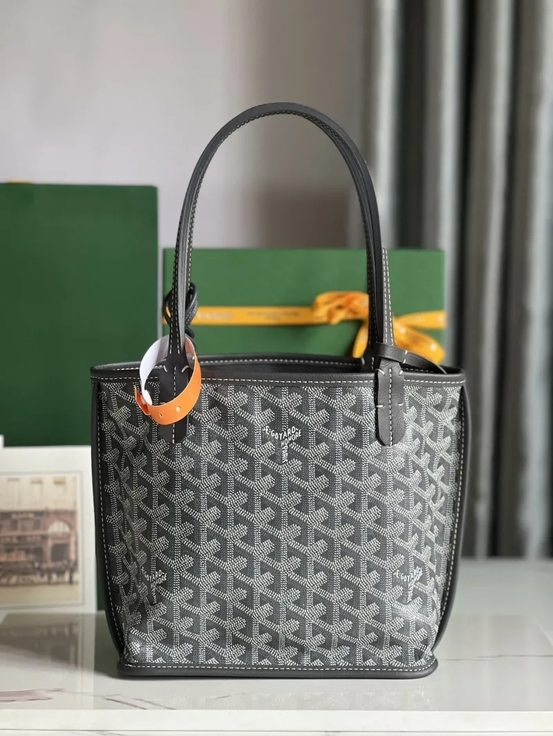 Goyard Gray Mini Tote Bag with Pouch - Image 3