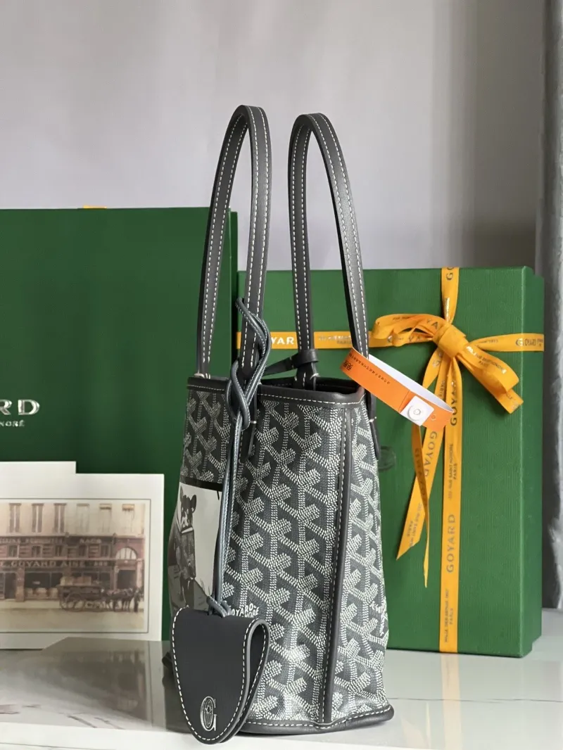 Goyard Gray Mini Tote Bag with Pouch - Image 4