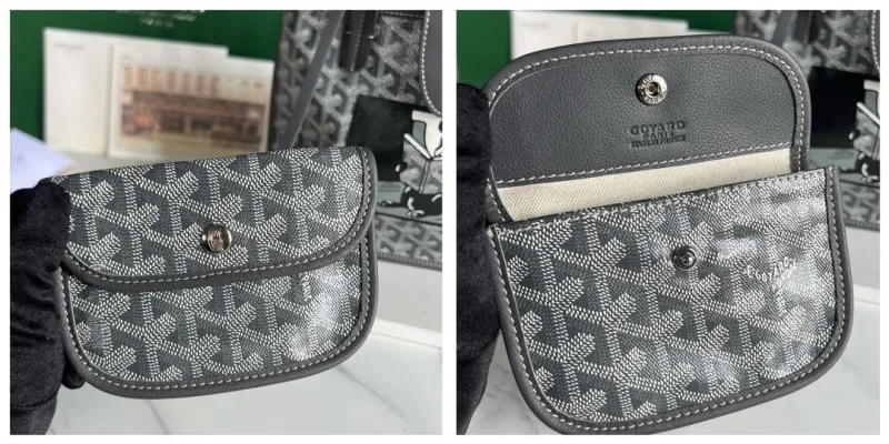 Goyard Gray Mini Tote Bag with Pouch - Image 9