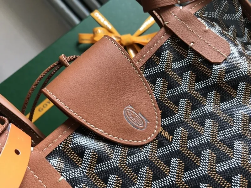 Goyard Black Brown Tote Bag 208 - Image 5