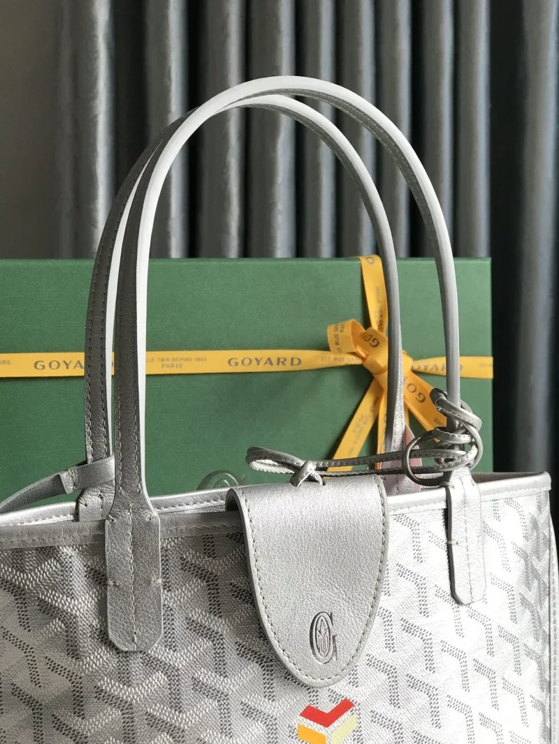 Goyard Silver Tote Shopping Bag Set - Image 5