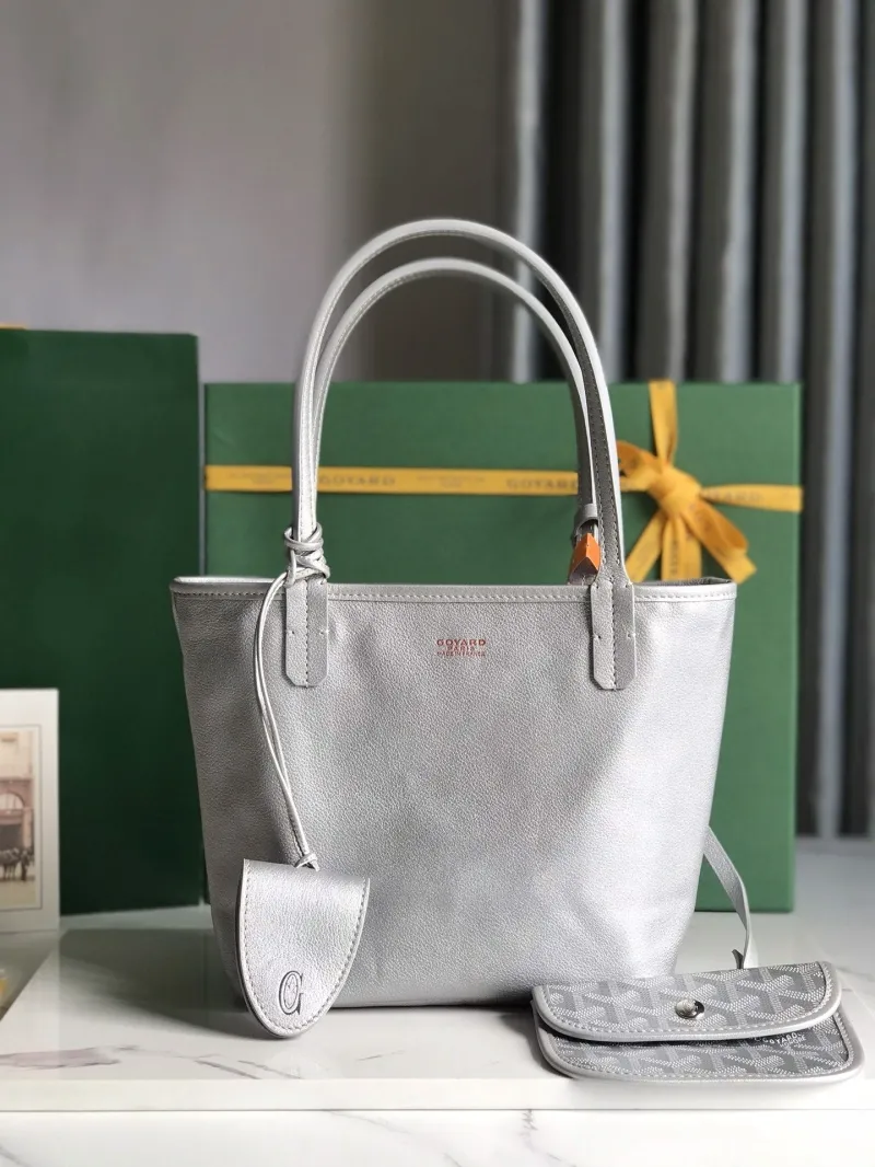 Goyard Silver Tote Shopping Bag Set - Image 8