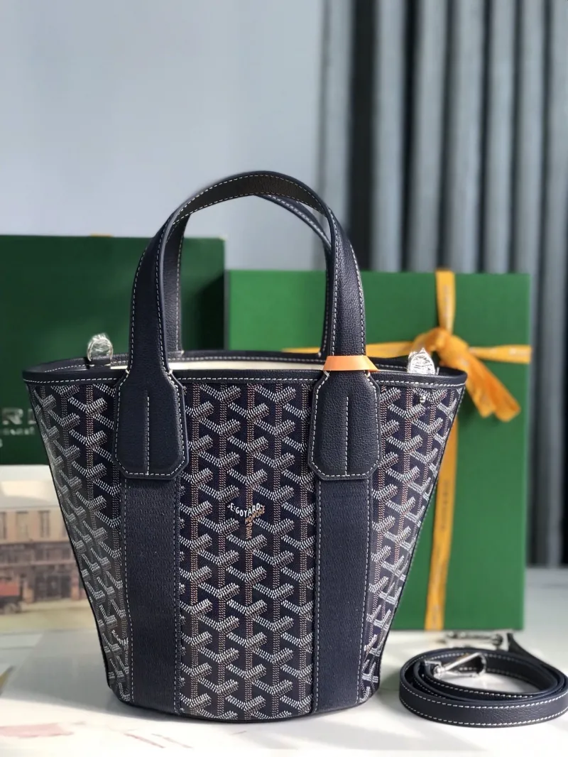 Goyard Navy Blue Bucket Tote Bag with Strap 222 - Image 3