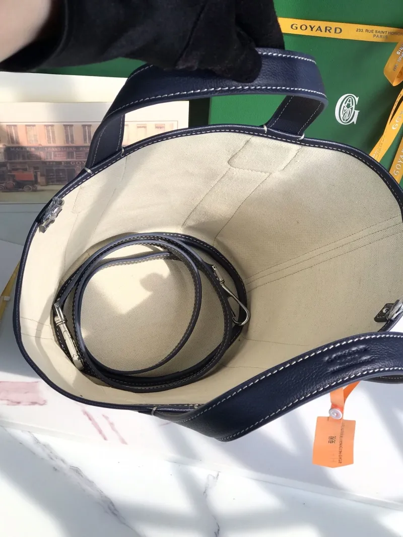 Goyard Navy Blue Bucket Tote Bag with Strap 222 - Image 8