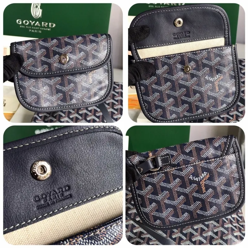 Goyard Navy Tote Bag with Mini Pouch - Image 8