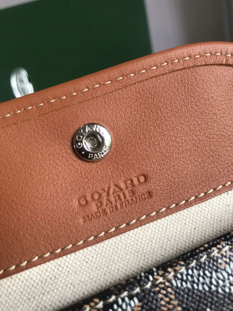 Goyard Black Tan Tote Bag with Pouch 229 - Image 8